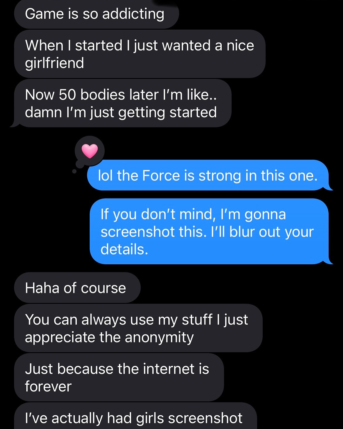 ABCs of Attraction student text message reviewing results after dating bootcamp